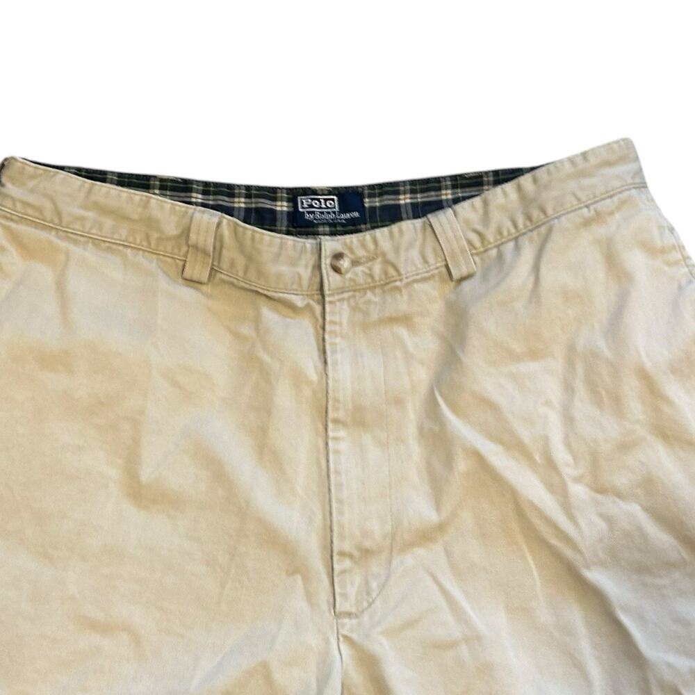 Vintage 90s Polo Ralph Lauren Chino Shorts Men’s 38 Beige Khaki Preppy Golf - Picture 11 of 16